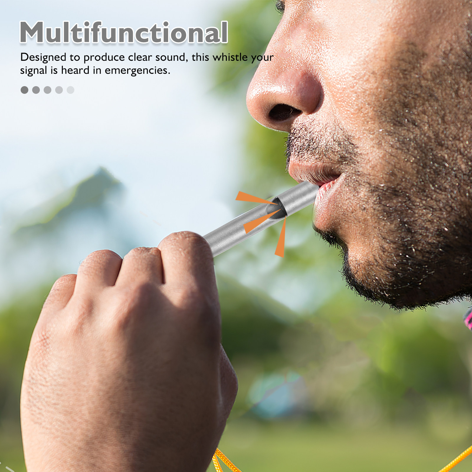 Emergency Whistle Loud - Multifunktionale Notfallpfeife aus Titanlegierung, 120 dB