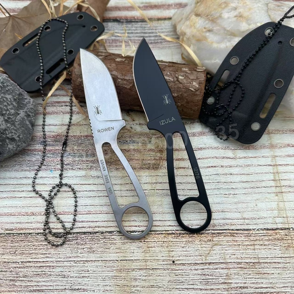 Bushcraft Knife Fixed - IZULA Hochfestes gerades Messer D2 Stahlbehandlung